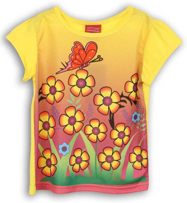 

Lilliput Girls Printed T Shirt(Multicolor, Yellow