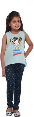 

Trmpi Girls Graphic Print T Shirt(Blue, Turquoise