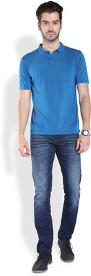 

Parx Solid Men's Polo Neck Blue T-Shirt