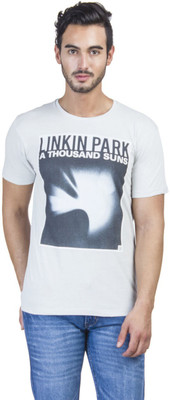 Linkin Park Printed Men's Round Neck Grey T-Shirt, Light grey