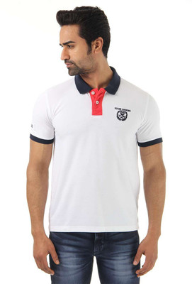 

Flying Machine Solid Men's Polo Neck White T-Shirt