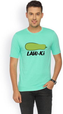 

Campus Sutra Printed Men Round Neck Green T-Shirt