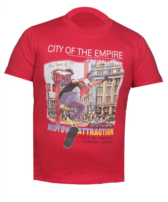 Awack Boys Printed Cotton T Shirt(Red, Pack of 1) Flipkart