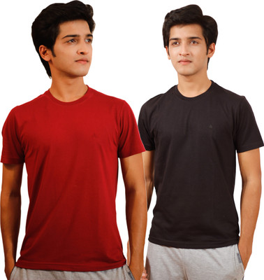 

Tryd Solid Men's Round Neck Red, Black T-Shirt(Pack of 2, Multicolor