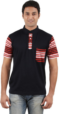 

Neoteric Solid Men's V-neck Black T-Shirt