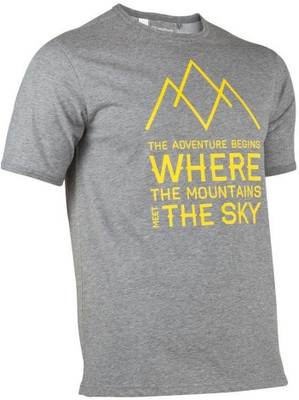 

Decathlon - Quechua Embroidered Men's Round Neck Grey T-Shirt