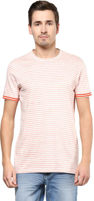 

Urban Eagle by Pantaloons Striped Men' Round Neck Red T-Shirt, Bright red