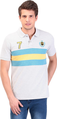 

TAG-7 Solid Men Polo Neck White T-Shirt