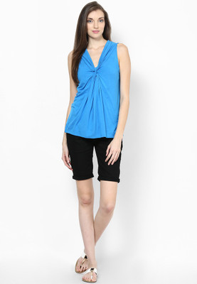 

Vero Moda Solid Women' V-neck Blue T-Shirt, Brilliant blue