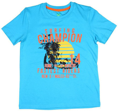 

Poppers by Pantaloons Boys Graphic Print T Shirt(Blue, Pack of 1, Sky blue