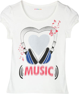 

Poppers by Pantaloons Girls Printed T Shirt(White