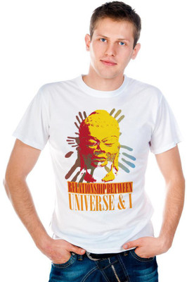 

6th Cross Graphic Print Men's Round Neck White T-Shirt