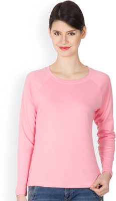 

Hypernation Solid Women' Round Neck Pink T-Shirt