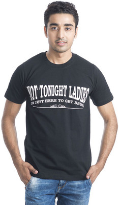 

Casual Tees Printed Men's Round Neck Black T-Shirt