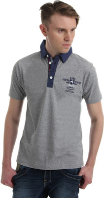 

Wrangler Solid Men's Polo Neck Grey T-Shirt, Grey mel