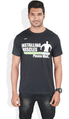 

Kingaroo Printed Men's Round Neck Black T-Shirt