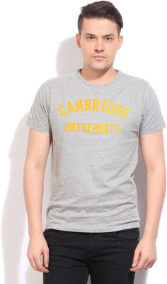 

Pepe Jeans Printed Men's Round Neck Grey T-Shirt, Gr-melan
