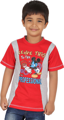 

Meril Boys Printed T Shirt(Red, Pack of 1, Red grey