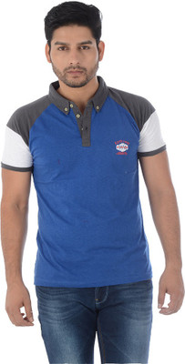 

LAWMAN Pg3 Solid Men' Polo Neck Blue T-Shirt, R.blue