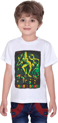 

Tantra Boys Graphic Print Cotton T Shirt(White, Pack of 1)