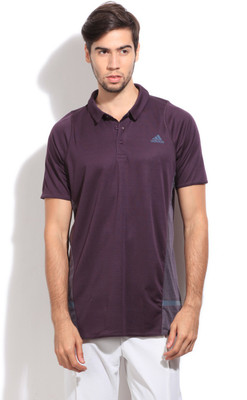 

ADIDAS Solid Men's Polo Neck Purple T-Shirt, Ricred/boonix