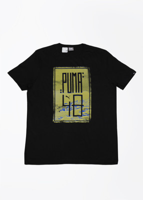 

Puma Solid Men's Round Neck Black T-Shirt