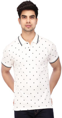 

ACROPOLIS by Shoppers Stop Printed Men's Polo Neck White T-Shirt