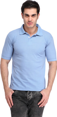 

BigIdea Solid Men's Polo Neck Light Blue T-Shirt