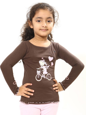 32% OFF on Bio Kid Girls Printed T Shirt(Brown)