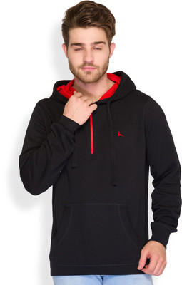

Parx Solid Men's Hooded Black T-Shirt