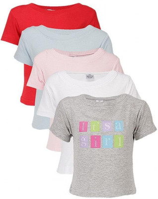 65% OFF on Gkidz Girls Printed T Shirt(Multicolor)