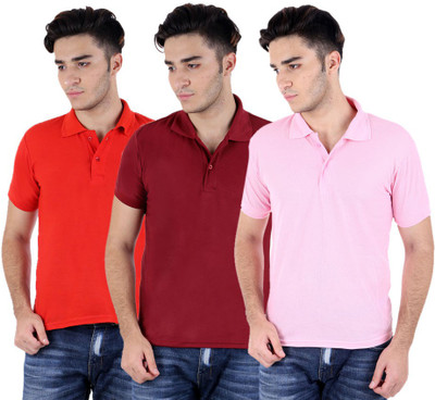 

Sanvi Traders Solid Men Polo Neck Multicolor T-Shirt(Pack of 3