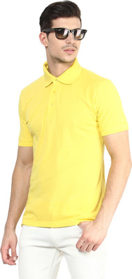 

Yellow Submarine Solid Men's Polo Neck Yellow T-Shirt