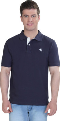 

The Cotton Company Solid Men' Polo Neck Dark Blue T-Shirt, Midnight blue