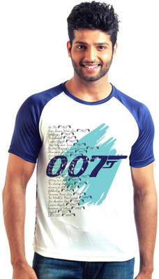 

6th Cross Graphic Print Men's Round Neck Multicolor T-Shirt, Navy blue;white