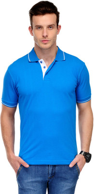 

Scott International Solid Men' Polo Neck Blue T-Shirt