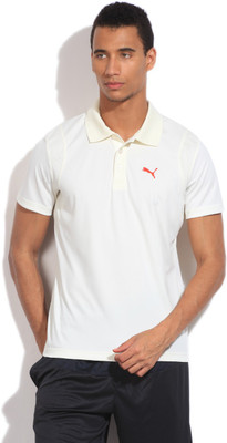 

Puma Solid Men's Polo Neck White T-Shirt, Cream