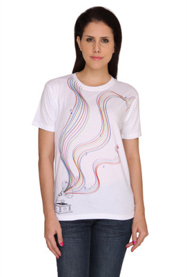 

Idiot Theory Printed Women's Round Neck White T-Shirt