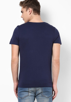 

Jack & Jones Graphic Print Men's Round Neck Blue T-Shirt, Peacoat