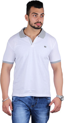 

Shineway Solid Men's Polo Neck White T-Shirt