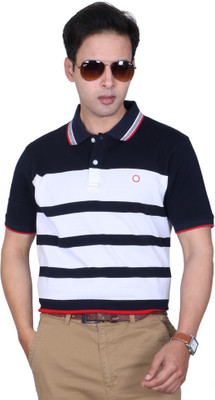 

Proline Striped Men's Flap Collar Neck Blue T-Shirt