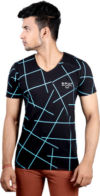

Spur Printed Men's V-neck Black T-Shirt