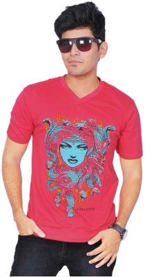A1 Tees Printed Men's Round Neck Red T-Shirt