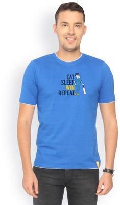 

Campus Sutra Solid Men Round Neck Blue T-Shirt, Royal blue
