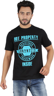 

Checkers Bay Printed Men's Round Neck Black T-Shirt