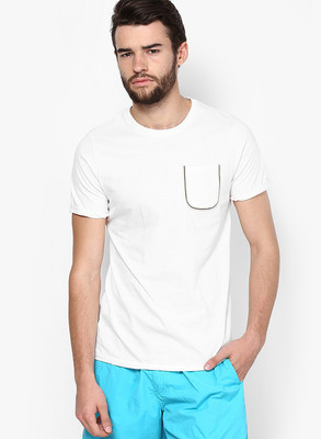 

Jack & Jones Solid Men's Round Neck White T-Shirt, Cloud dancer