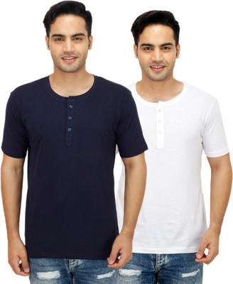 

Sanvi Traders Solid Men Henley Multicolor T-Shirt(Pack of 2