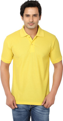 

AWA Solid Men's Polo Neck Yellow T-Shirt
