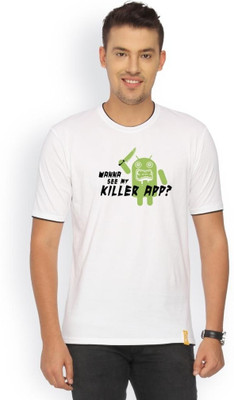 

Campus Sutra Printed Men Round Neck White T-Shirt