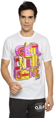 

Ajile by Pantaloons Printed Men's Round Neck White T-Shirt